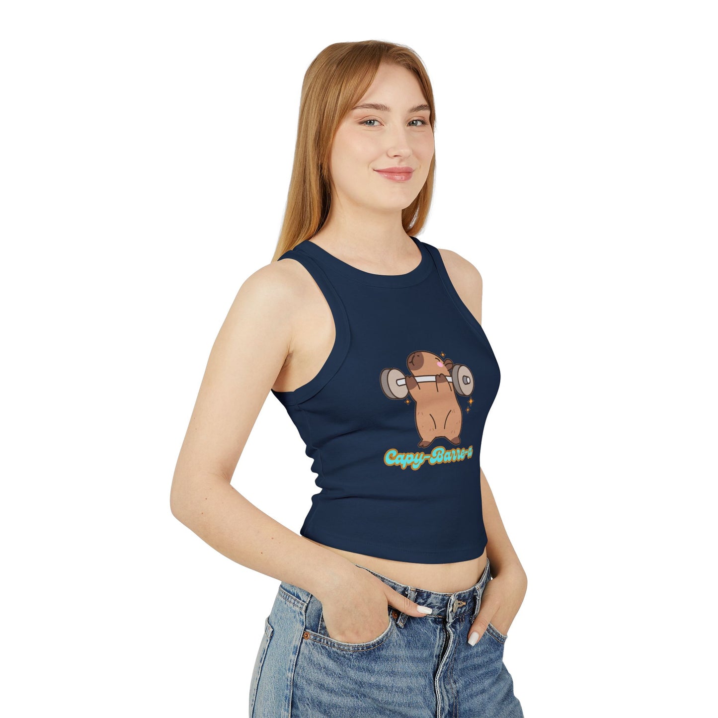 Capy-barre-a Crop Racer Tank Top